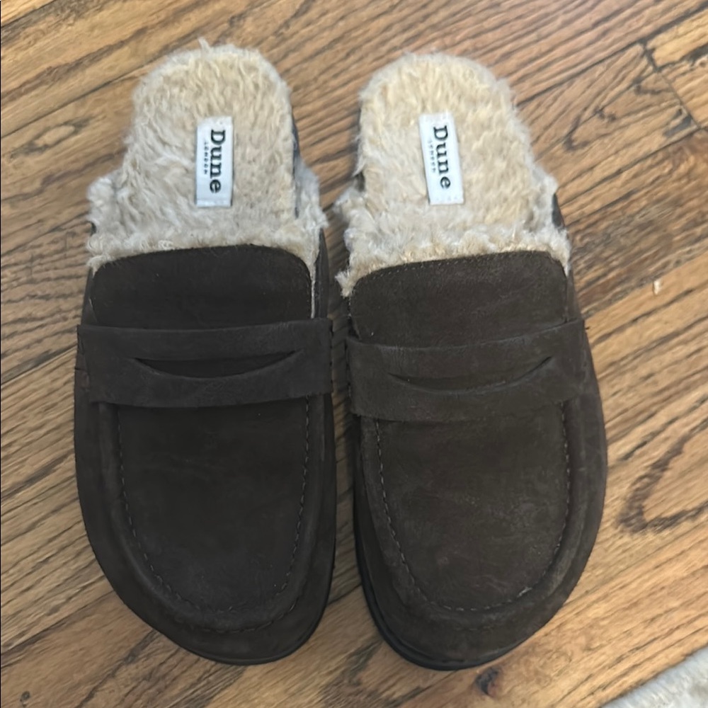 Dune London- Brown Suede Loafers, size 7